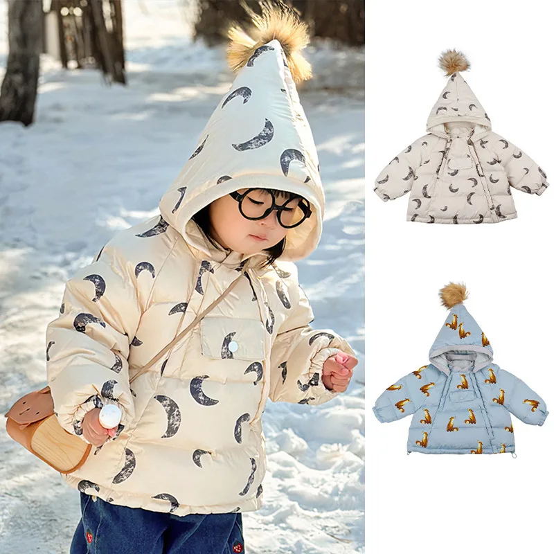 

Children's Down Jacket 2025 Winter Nordic Style Boys and Girls Warm Children's Clothing Baby Thickened White Duck Down Jacket