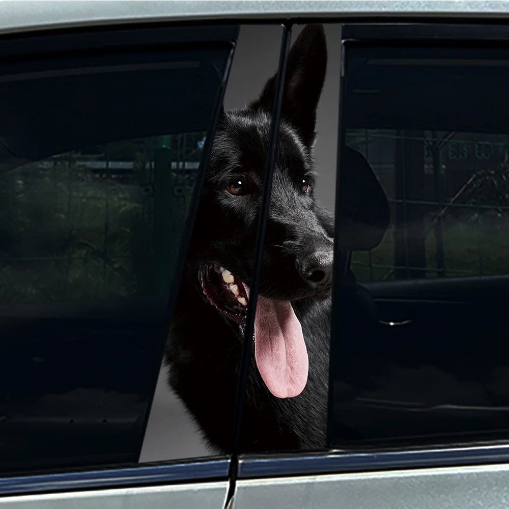 1/2pcs German Doberman Pinscher Shepherd Car Stickers DIY Car B-pillar Cover Scratches Waterproof Durable Auto PET Decals