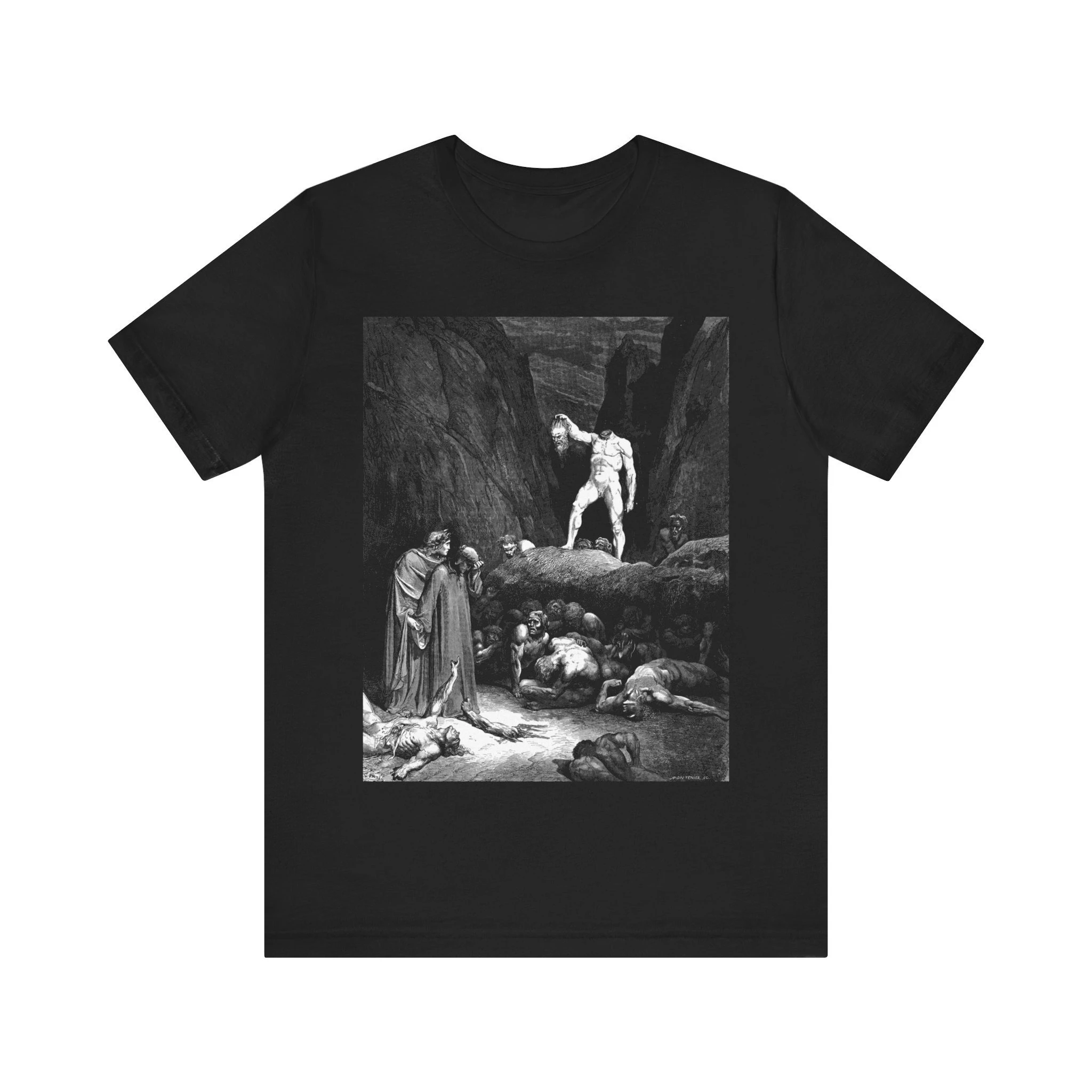 Dantes Hellshirt Berran De Bern Gustave Dore T-shirt Bookworm T-shirt Classic Literary Gothic T-shirt for Men and Women