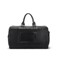 Leather oil wax pattern foldable and expandable multifunctional travel bag