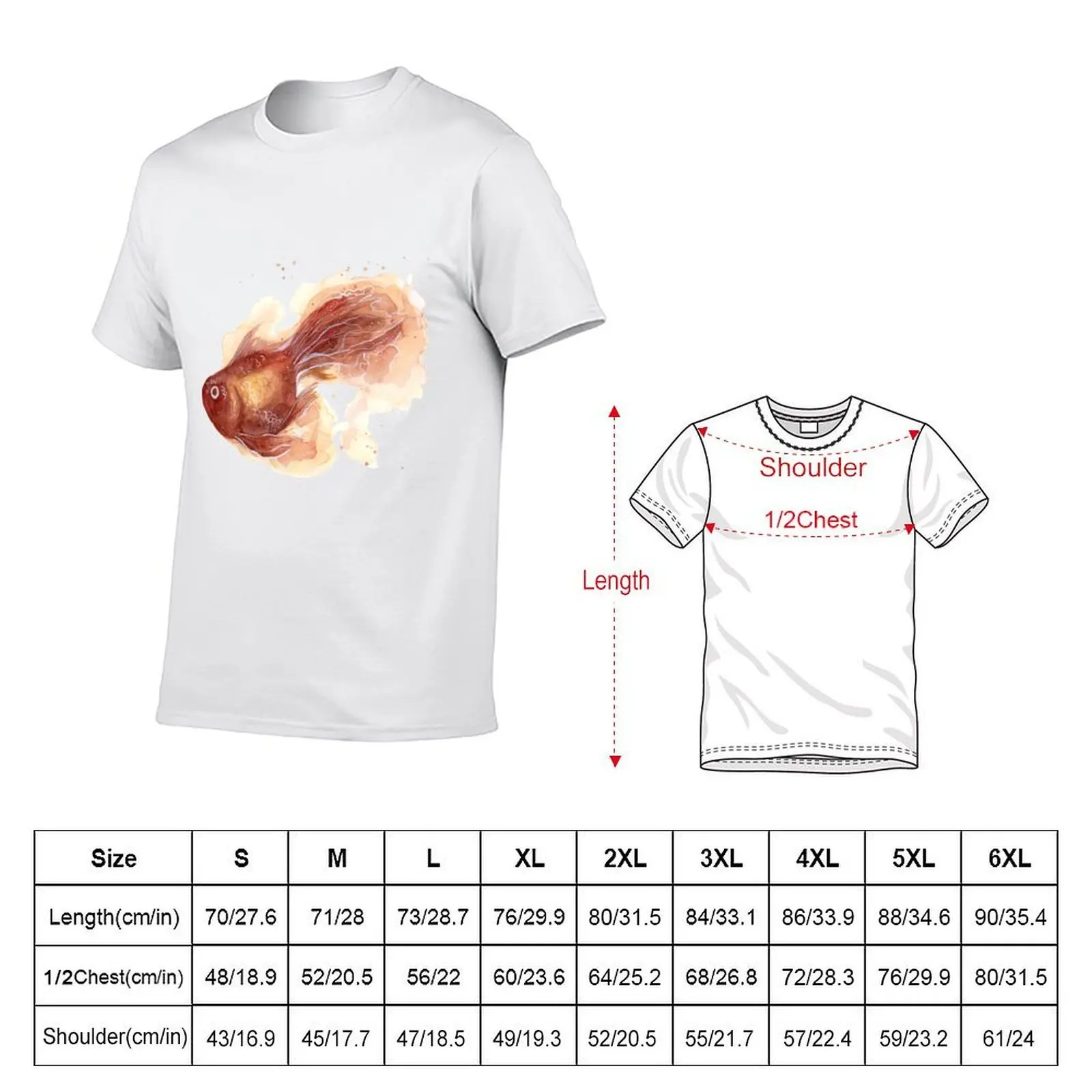 Watercolor Goldfish T-Shirt man t shirt cotton man t shirt heavy cotton T-Shirt