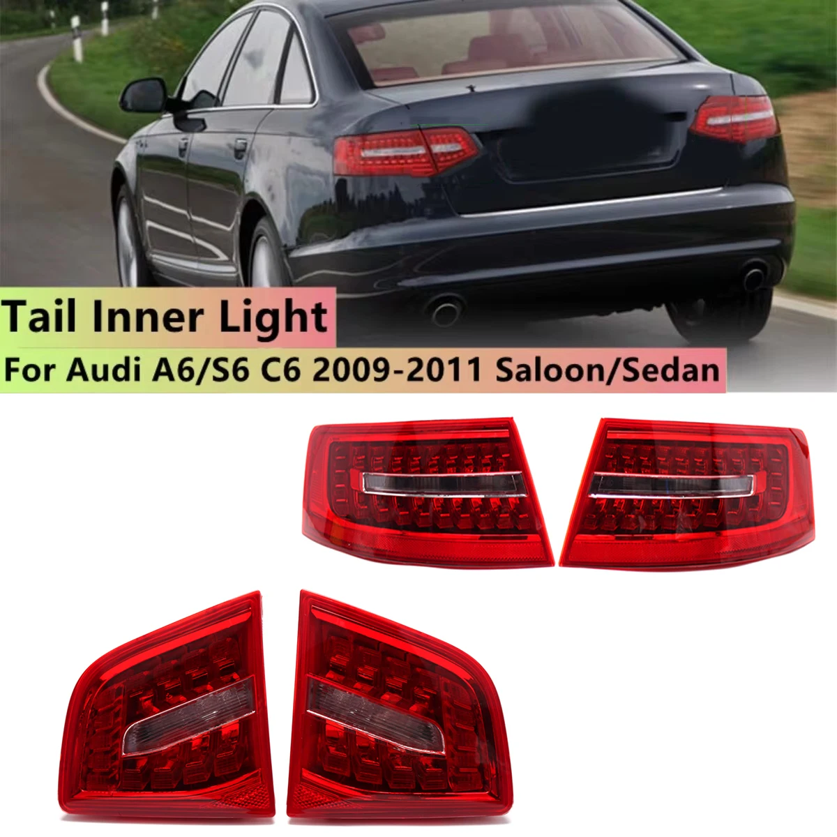 LED Car Tail Light Brake Lamp For Audi A6 C6 S6 RS6 Saloon Sedan 2009 2010 2011 Rear Turn Signal Stop Lamp Assembly