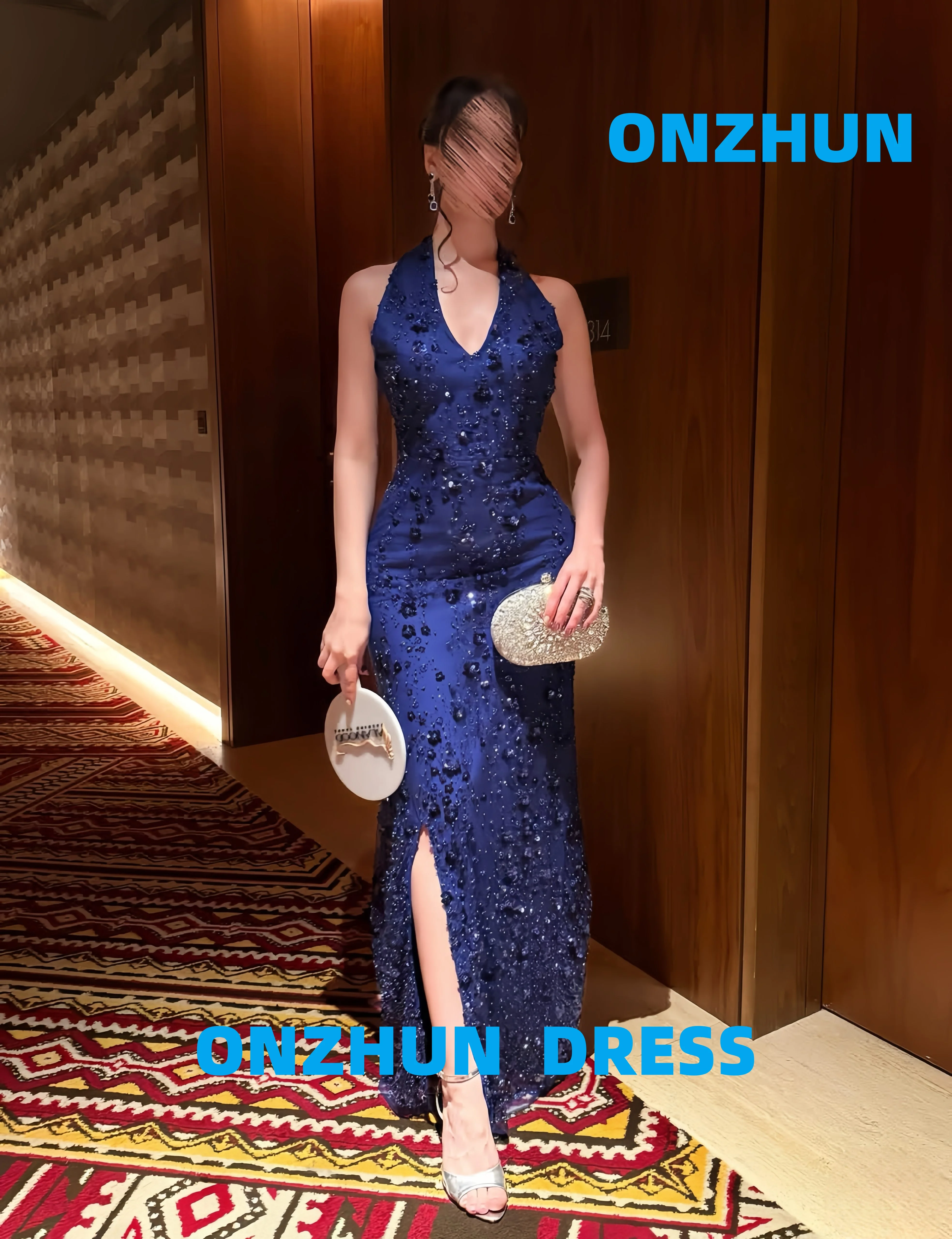 

Customizedv-neck sleeveless mermaid elegance luxurious evening dresses women evening dress modern Evening dresses