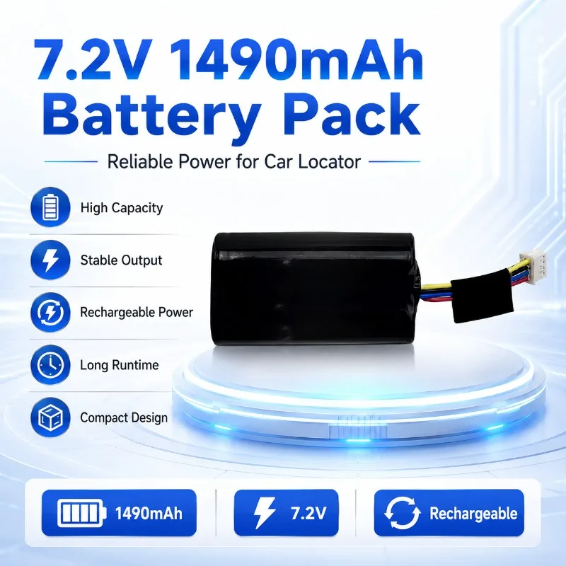 7.2V 1490mAh Li-ion Rechargeable Car Locator Battery Pack with Plug for GPS Tracker Repair Replacement car locator battery pack