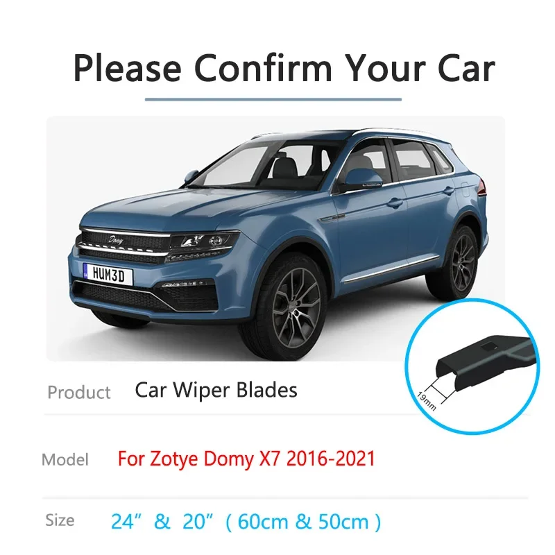 For Zotye Domy X7 2016 2017 2018 2019 2020 2021 Car Frameless Wiper Blade Rubber Cutter Strip Refill Windscreen Windows Cleaning