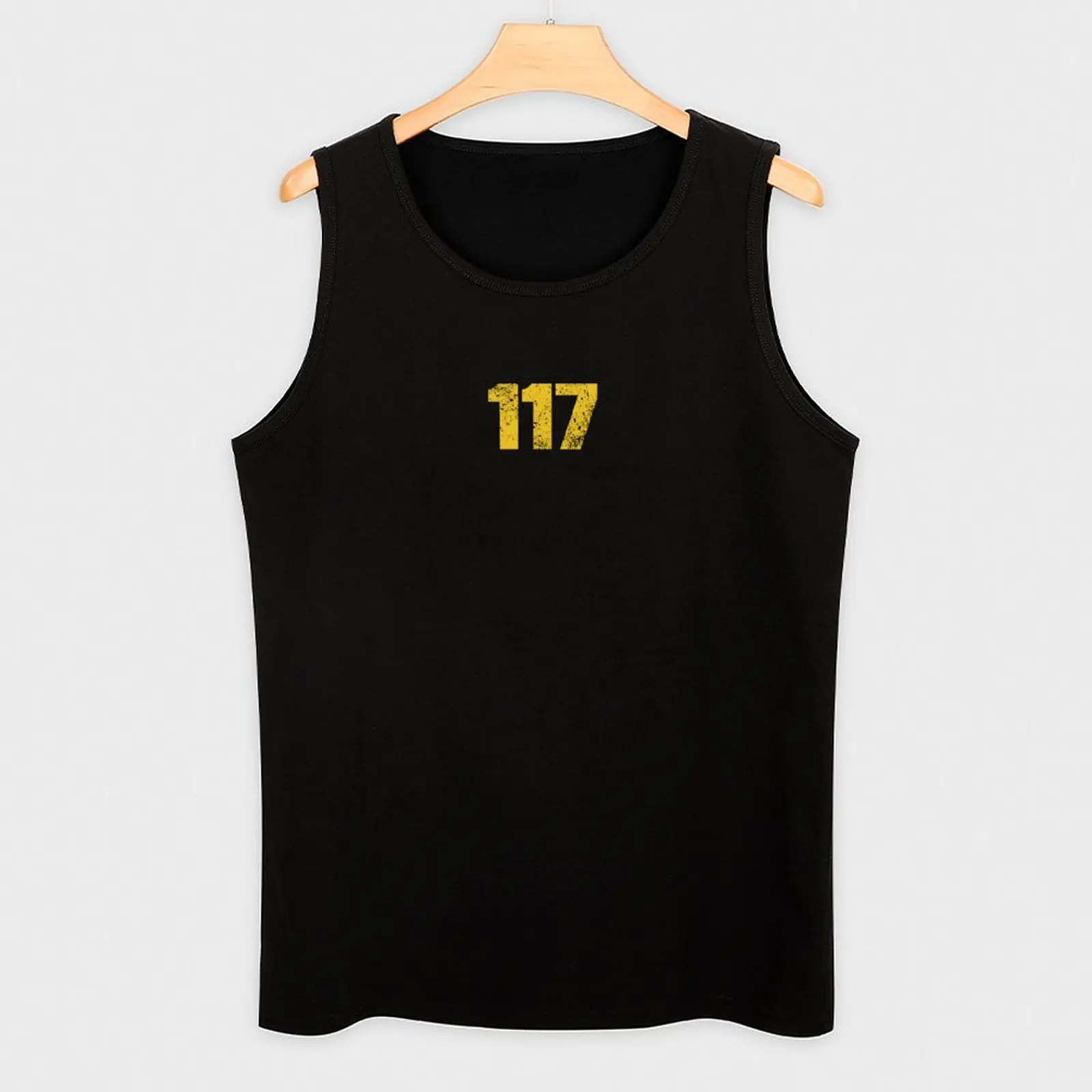 117 - Gold - Distressed Tank Top T-shirts men Men's gym t-shirt gym clothing sleeveless t-shirts for men