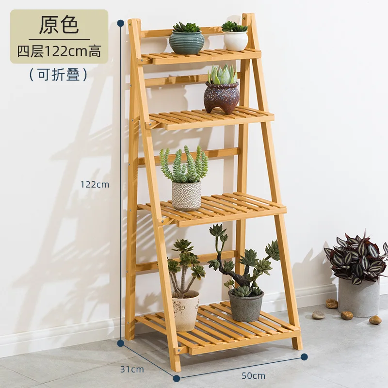 Multistory Balcony Flower Rack Solid Wood Indoor Floor Fleshy Living Room Flower Rack Flower Pot Rack