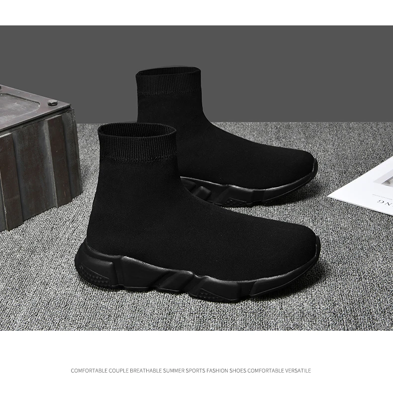 2025, schwarze High-Top-Sneaker für Herren und Damen, klassische Designer-Strick-Freizeit-Sneaker für Herren, modische, bequeme Slip-on-Sportschuhe für Damen – Detail 21