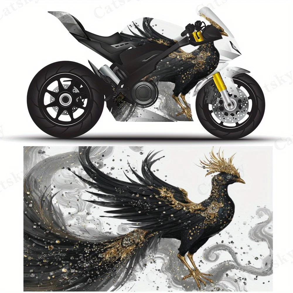 

Загадочная божественная птица с хрустальными крыльями, наклейки на мотоциклетную пленку, прочные клейкие наклейки из ПВХ для настройки мотоцикла, мы