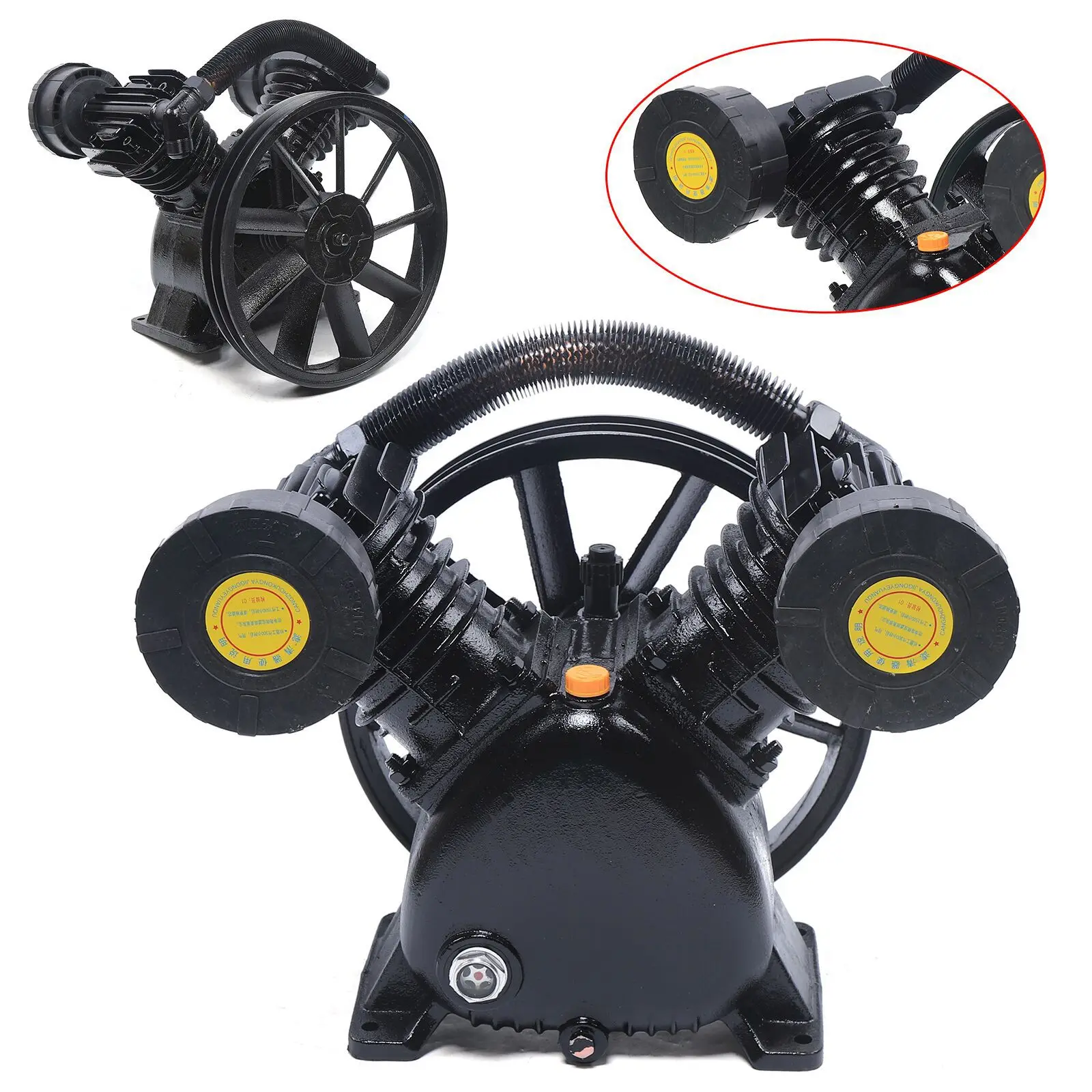 High Quality Air Compressor Head Tools Black Color Compressor Pump Head