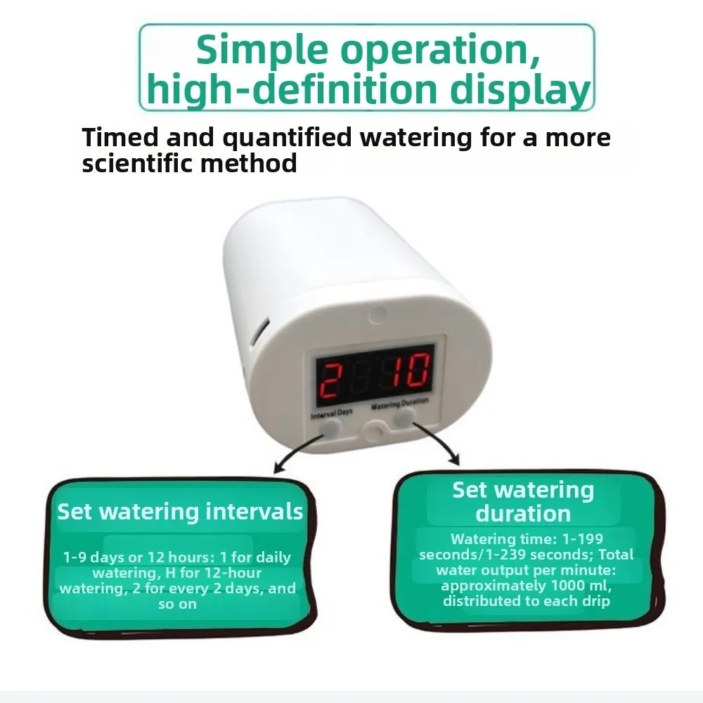 Automatic Automatic Watering Machine Multi-Head Smart Drip Irrigation Device Self-Watering Adjustable Timer Waterers