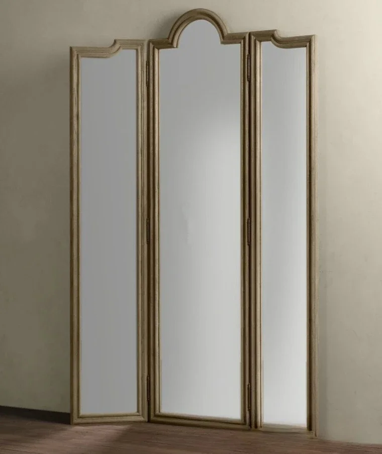 American solid wood bedroom folding full-body mirror furniture modern log clothing store special full-body mirror slimming