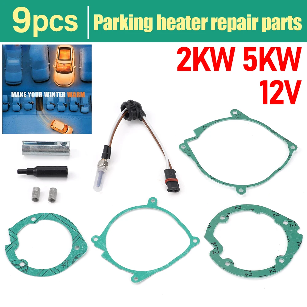 

12V Ceramic Glow Plug Burner Blower Gasket Strainer for Webasto Eberspacher Parking Heater 2-5kw Car Truck VAN Boat