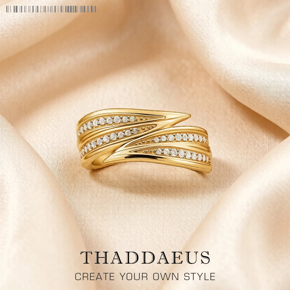 Ring Leaves Europe Style Fine Jewerly For Women Brand New Trendy Gift In Pure 925 Sterling Silver