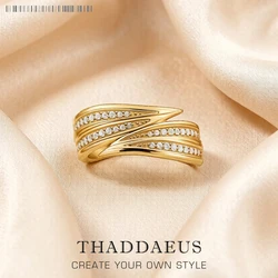 Ring Leaves Europe Style Fine Jewerly For Women Brand New Trendy Gift In Pure 925 Sterling Silver