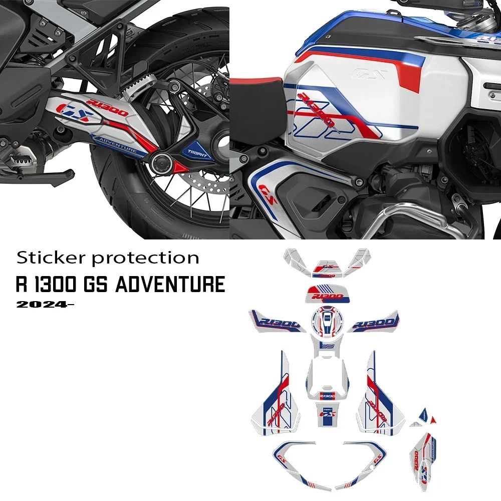 R1300GS Adventure Triple Black Tank 3D Stickers Tank Side Stickers For BMW R 1300 GS ADV 2024 2025 Complete Kit