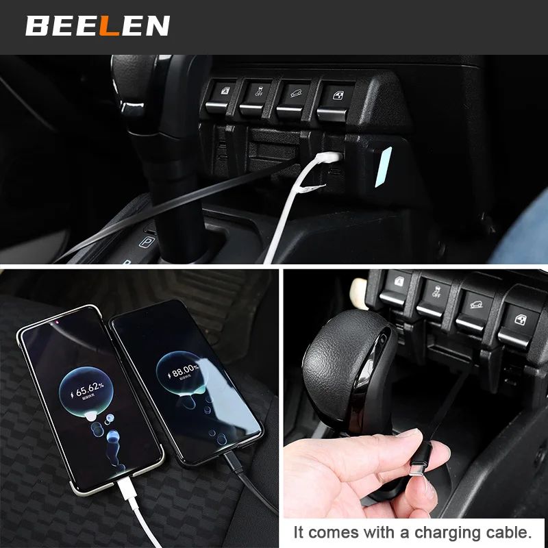 Dual USB Type-C Car Charger Splitter Power Hub for Suzuki Jimny AT JB64 JB74W 2019 2020 2021 2022 2023 2025 Interior Accessories