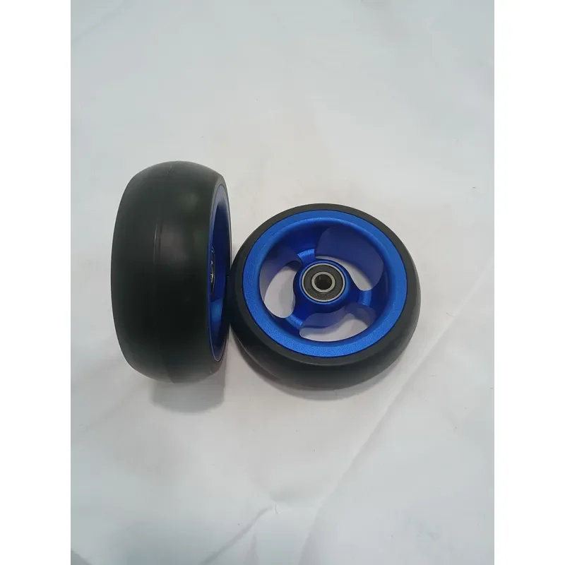 4-Inch aluminum alloy PU wheel, 5 colors to choose from; blue, red, black, silver, gold,