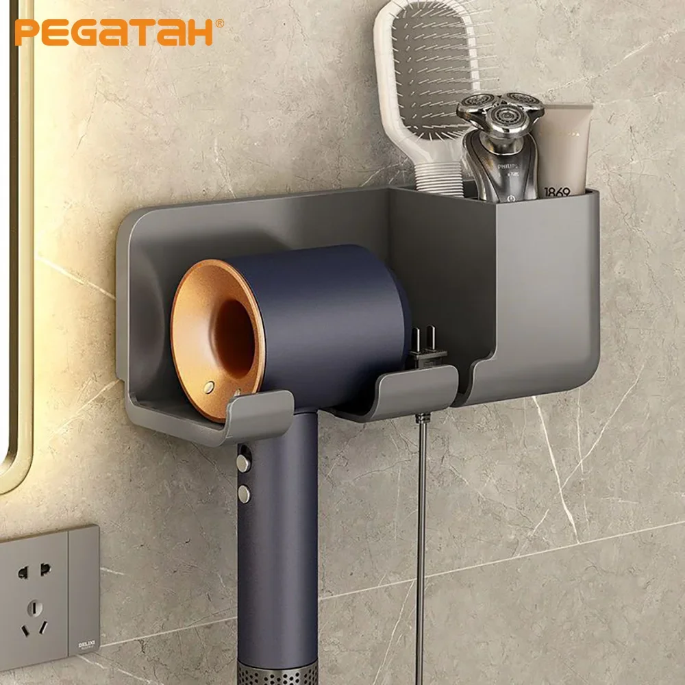 Hair Dryer Holder Wall Mounted Wall Dryer Cradle Straightener Stand Hairdryer Blow Dryer Organizer for Bathroom Shelves