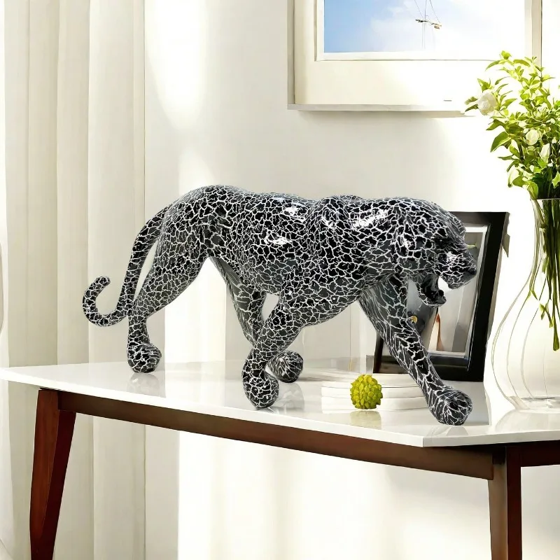 Painting, Graffiti, Resin Leopard Sculpture, Wild Animal Leopard Statue,Modern Popular Interior Art,Dolls,Office Home Decoration