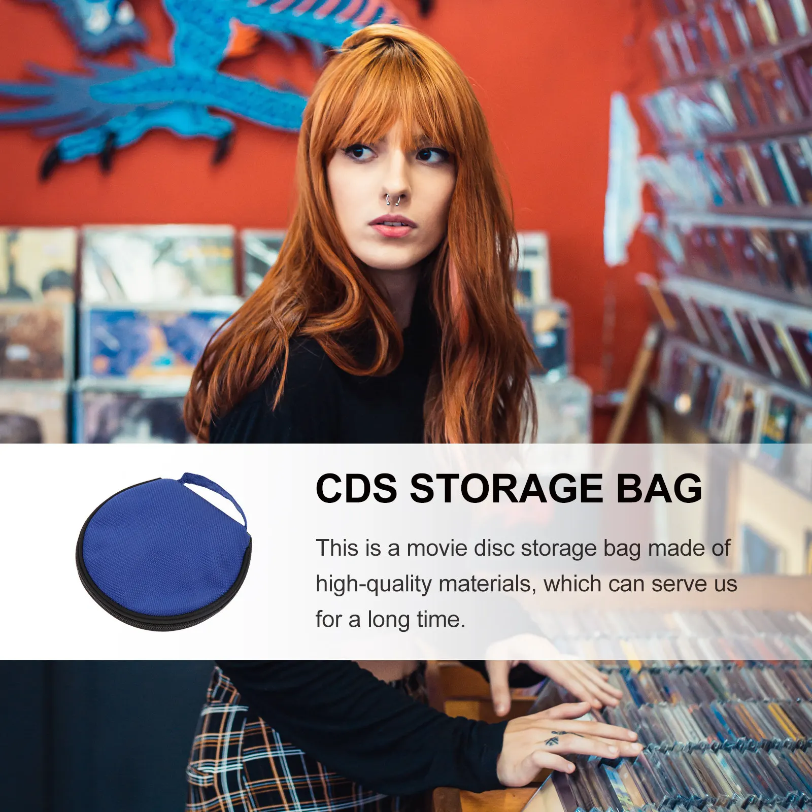 Large Capacity Cd Storage Bag 20 Slots Soft Inner Pages Wear-Resistant Portable Zipper Disc Case for Cds Dvds Liner Notes Car
