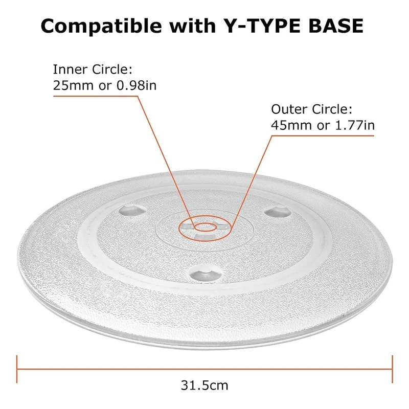 12.5 Inch Universal Microwave Glass Plate Microwave Glass Turntable Plate Replacement For Kenmore, Panasonic