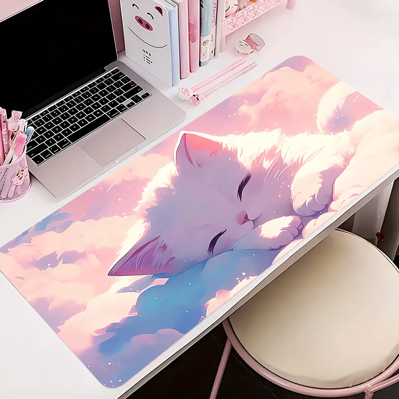 Anime H-hololive Gawr Gura Mousepad Gamer Gaming Mauspad Schreibtischunterlage Spielmatte Computer- und Büroschrank Cartoon Tastaturpad