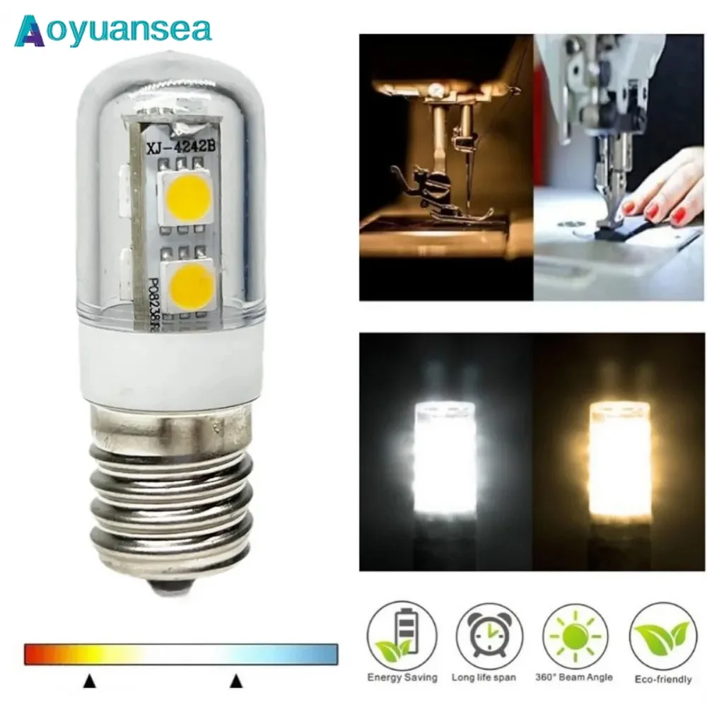 Aoyuansea-Mini ampoule LED E14 pour réfrigérateur SMD5050, lampe pour machine à coudre, four à micro-ondes, hotte de cuisine, table de nuit