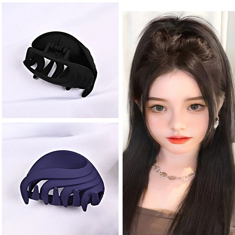 

Solid Color Small Hair Claw Clamp Girls High Ponytail Clip Broken Hair Fixed Hairpin Claw Hair Style Accessories Women Headwear