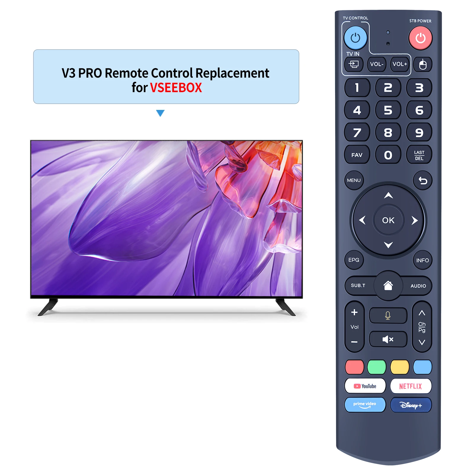 Para vSeeBox V3 Pro Bluetooth y Control de voz Control remoto de repuesto