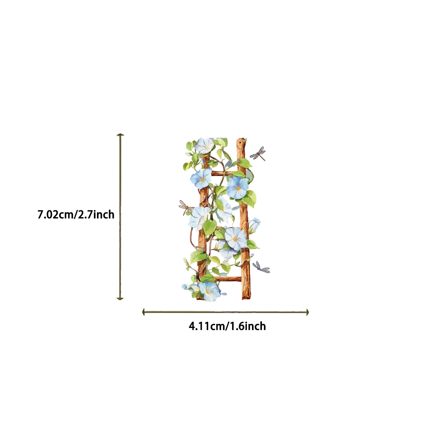 50pcs Flower Ladder Transparent Stickers Cute Transparent Water Cup DIY Gift Sealing Label PET Stickers Decoration Supplies