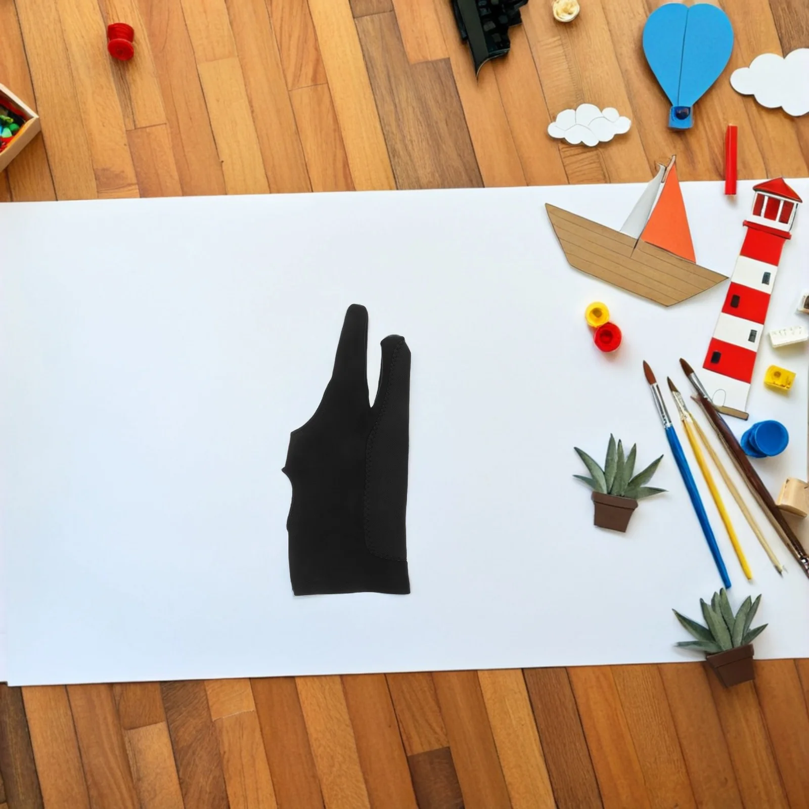 

1 Pair Black Spandex Drawing Gloves for Right Hand Painting Gaming Design Comfortable Fit