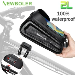 NEWBOLER Bicycle Bag Waterproof Touch Screen Cycling Bag Top Front Tube Frame MTB Road Bike Bag 7.2 Phone Case Bike Accessories