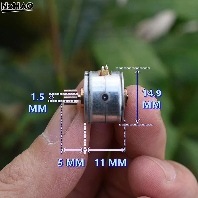 1/3Pcs DC5V Mini 15mm Diameter 2-phase 4-wire Stepper Stepping Motor With 0.25 Modulus 16T Metal Gear 18 Degree 9.3 Ohms