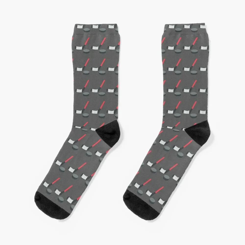 Ice Hockey Stick and Puck Ice Hockey Gift forIce Hockey Fan Socks happy sports stockings Socks Men Women's