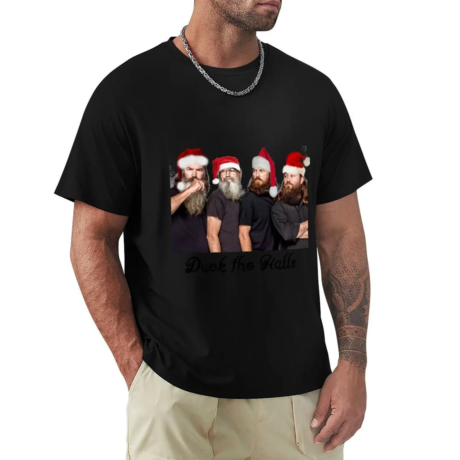 Duck the Halls T-Shirt Big and Tall Solid Color T-Shirt