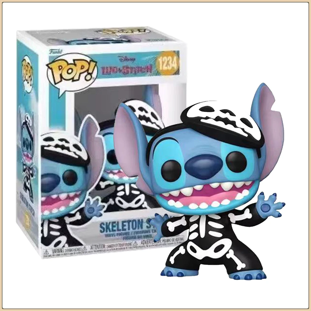 Funko Pop Lilo & Stitch Actionfiguren Coole süße leuchtende Totenkopf-Edition Stitch-Puppe-Ornament Modell Filmperipheriegeräte Kindergeschenke