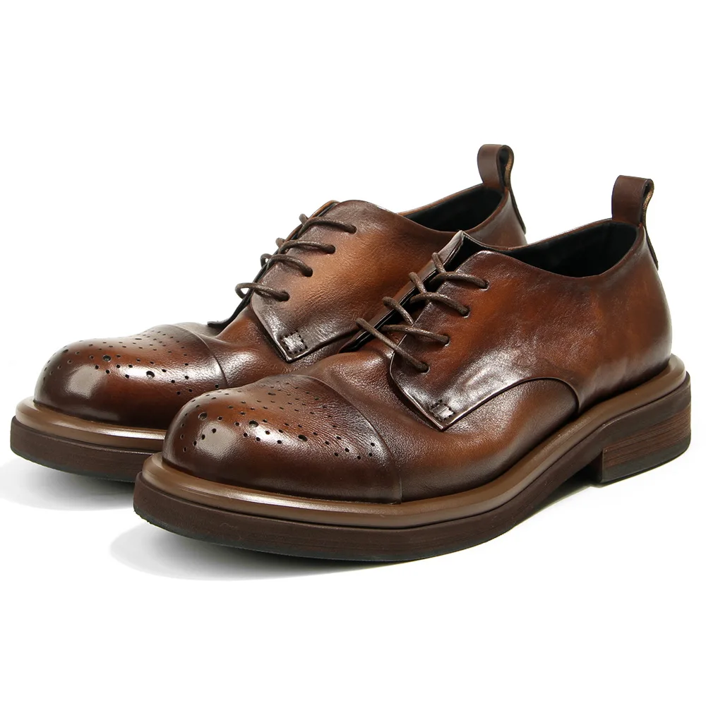 Top Qualität Echtes Leder Männer Brogues Oxford Retro Design Handgemachte Männer Hochzeit Formale Soziale Leder Schuhe