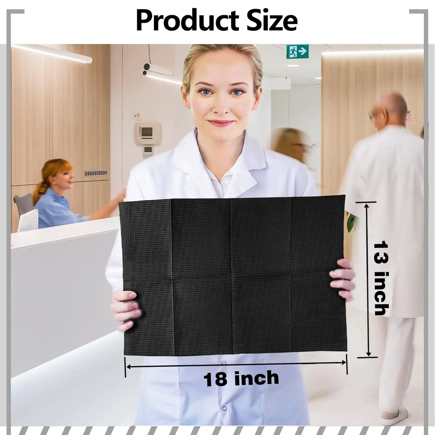 125PCS Black Dental Bibs Disposable Dentist Bibs Ply Waterproof Dental Bib Tray Cover and Nail Table Cover Supplies