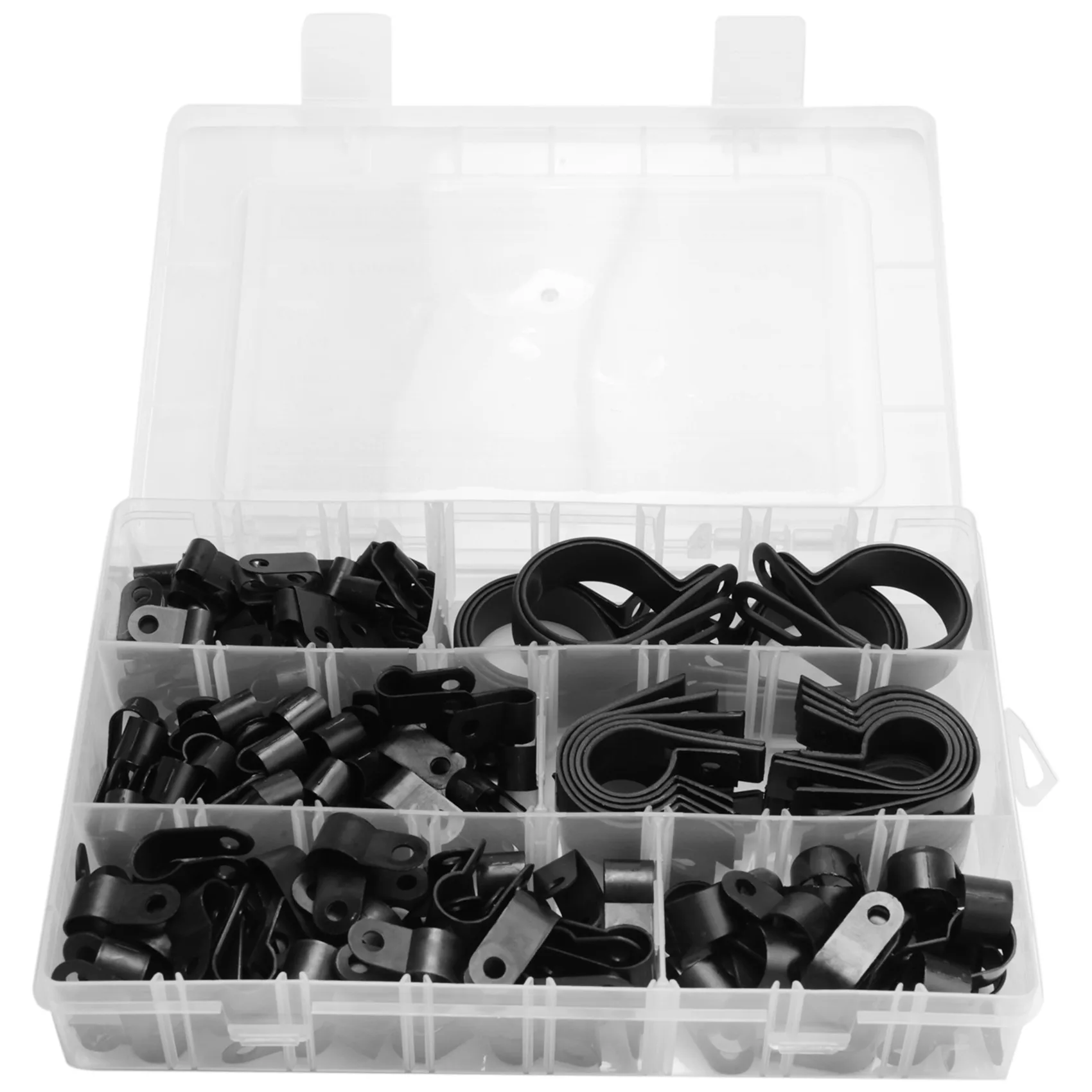 AU49_200 Stück R-Typ P-Typ Kabelklemmen Nylon-Drahtklemmen-Sortimentsset