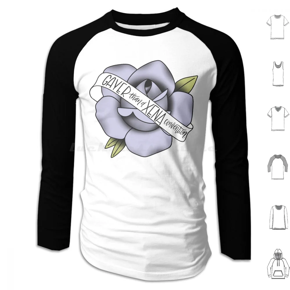 Than A Xena Convention Hoodie Cotton Long Sleeve Queer Queer Pride 90s Xena Xena Princess Rose Tattoo Rose Floral
