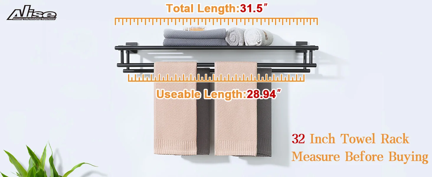 Towel Shelf with Double Towel Bars