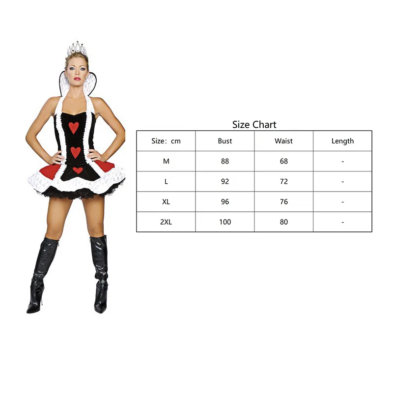 مثير ملكة القلوب زي النساء الكبار الخيال حفلة تأثيري يتوهم مثير زي Disfraz Adulto هالوين كرنفال فستان