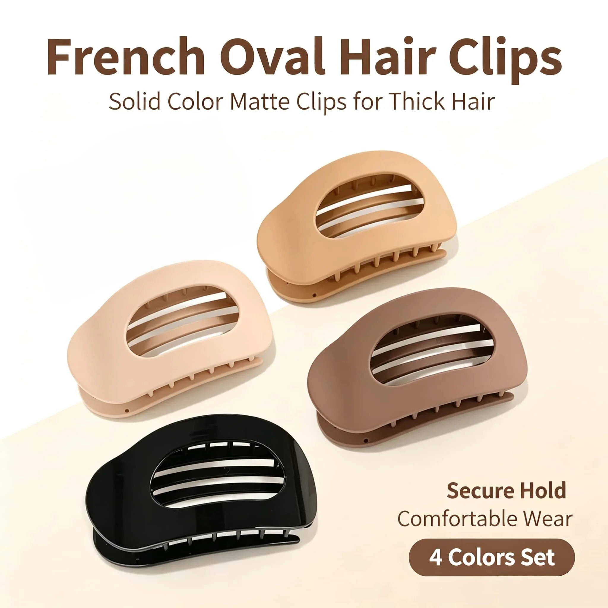 French Matte Hair Claw Clips for Women and Girls
