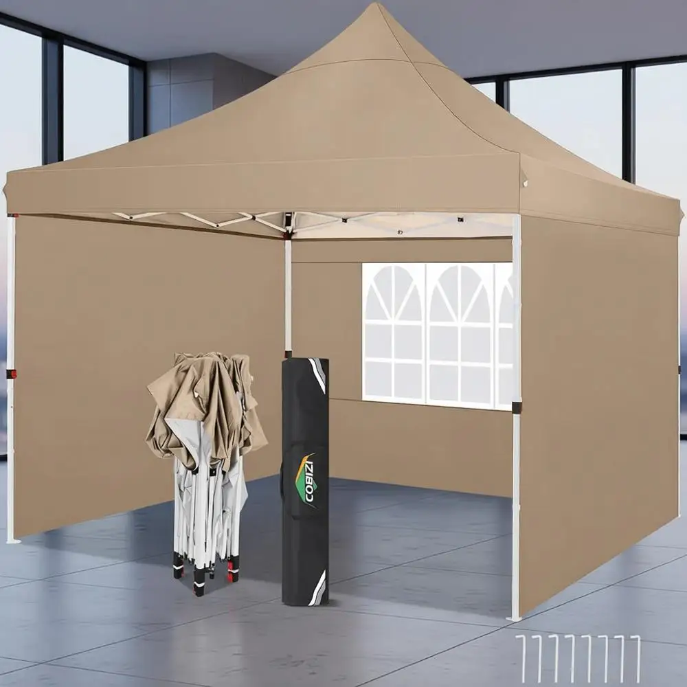 

10x10 Waterproof Outdoor Gazebo with 3 Sidewalls, Sandbags, and UV50+ Protection for Parties and Events