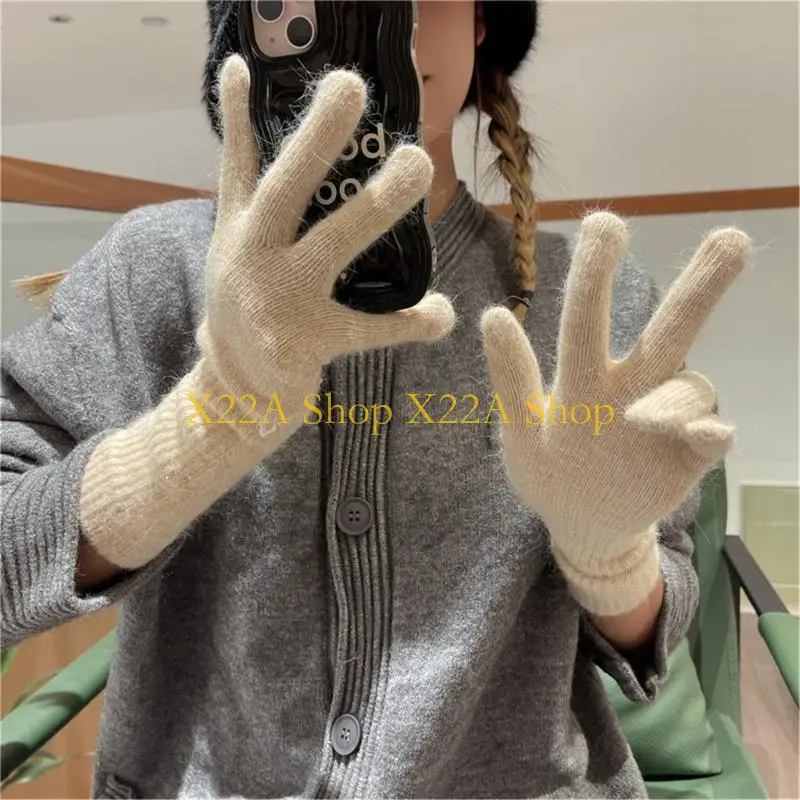 Unique Stretchy Fleece Gloves Warmth Nonslip Grip Winter Gloves For Cycling Hiking