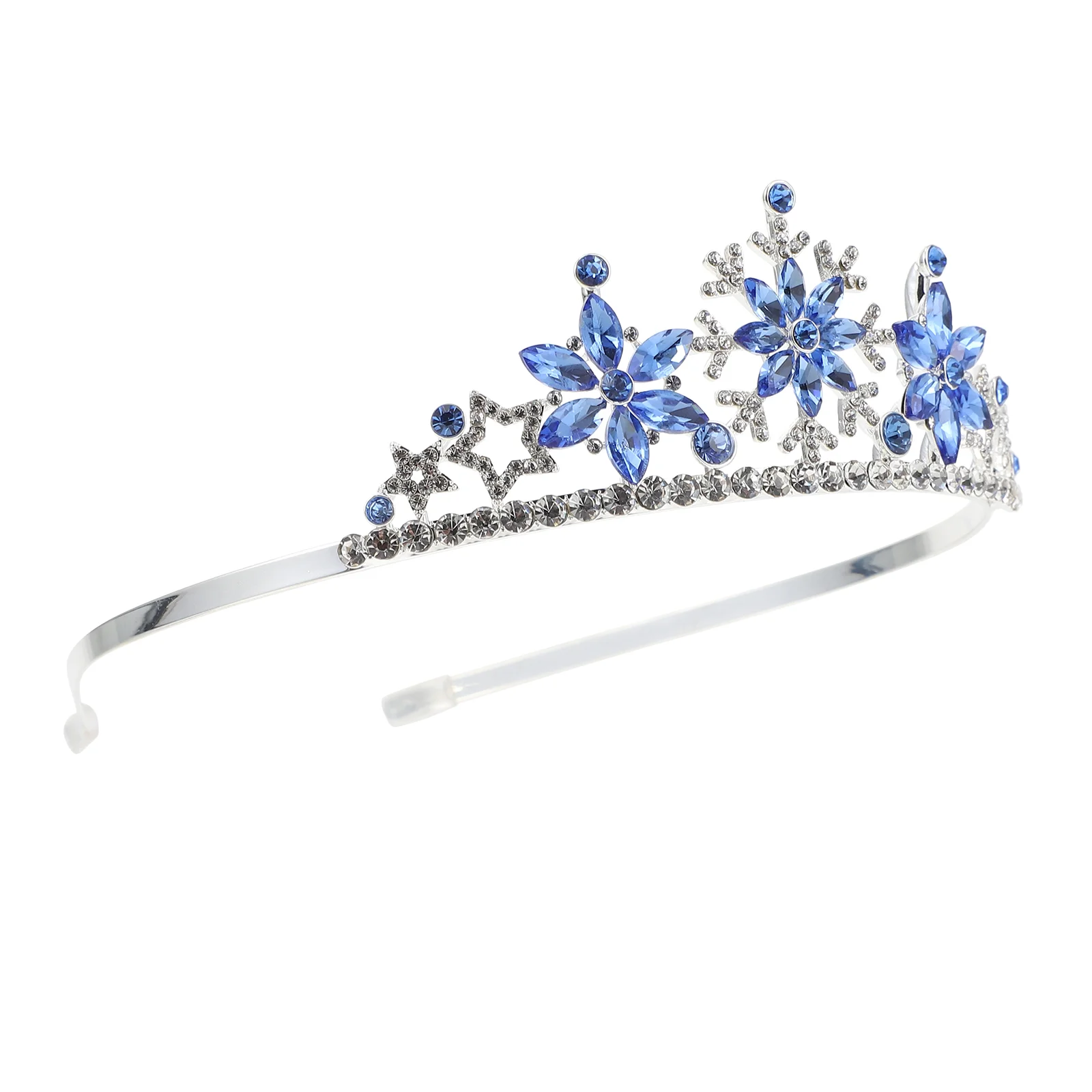 Diadema de corona para niños, tocado delicado para niños, cumpleaños, Navidad, copo de nieve, decoración para el cabello, diadema de aleación