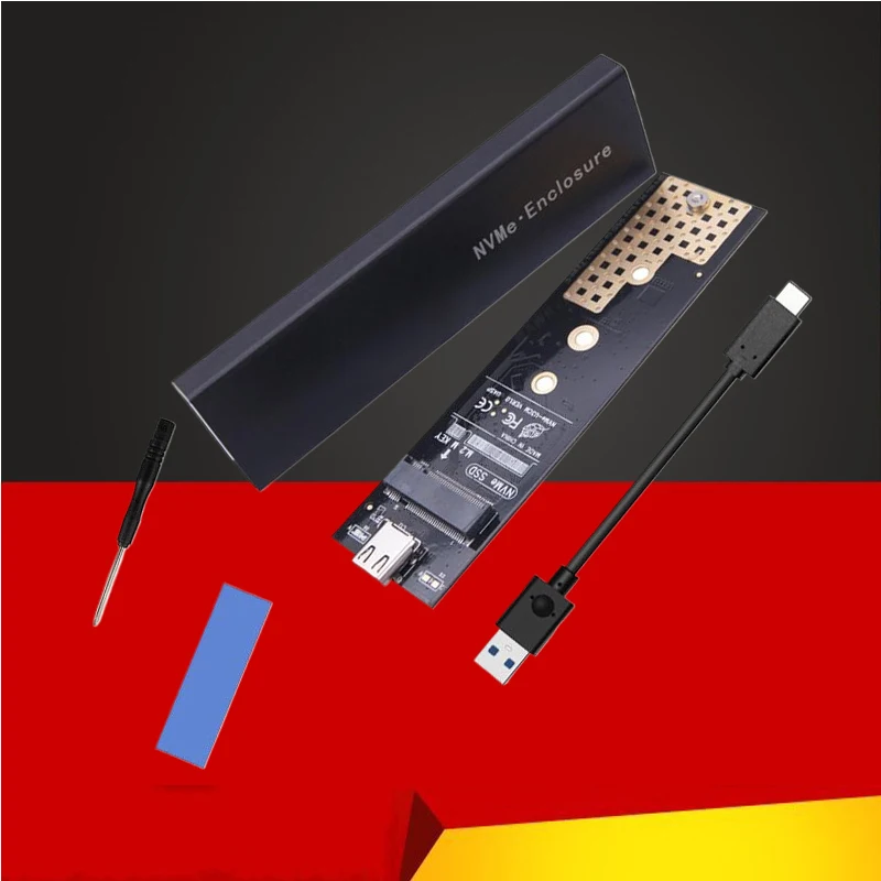 

M.2 Solid State SSD Hard Disk Case 10Gbps NVME NGFF Dual Protocol M.2 to USB 3.2 GEN2 NVME External Hard Drive SSD Enclosure Box