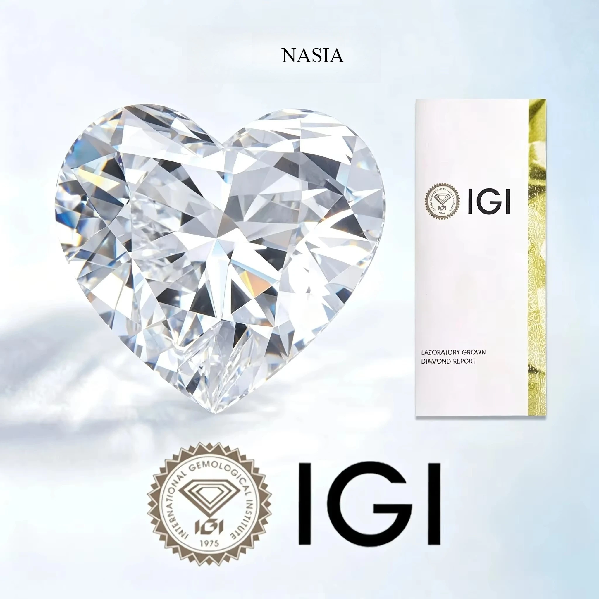 NASIA 1CT Heart Shaped Lab Grown Diamond Multiple Styles of Heart Shaped Lab Grown Diamonds IGI Certificate Wholesale 2026