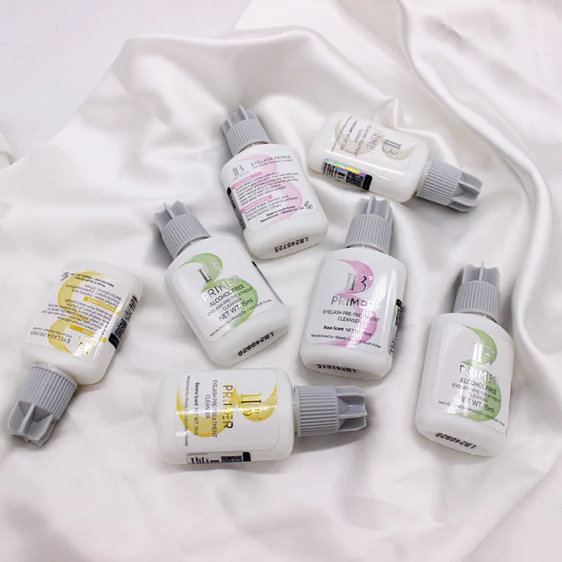 10 pçs ibeauty cílios primer coco banana rosa álcool livre 15ml para extensão de cílios postiços cola transparente adesivo coreia ferramentas
